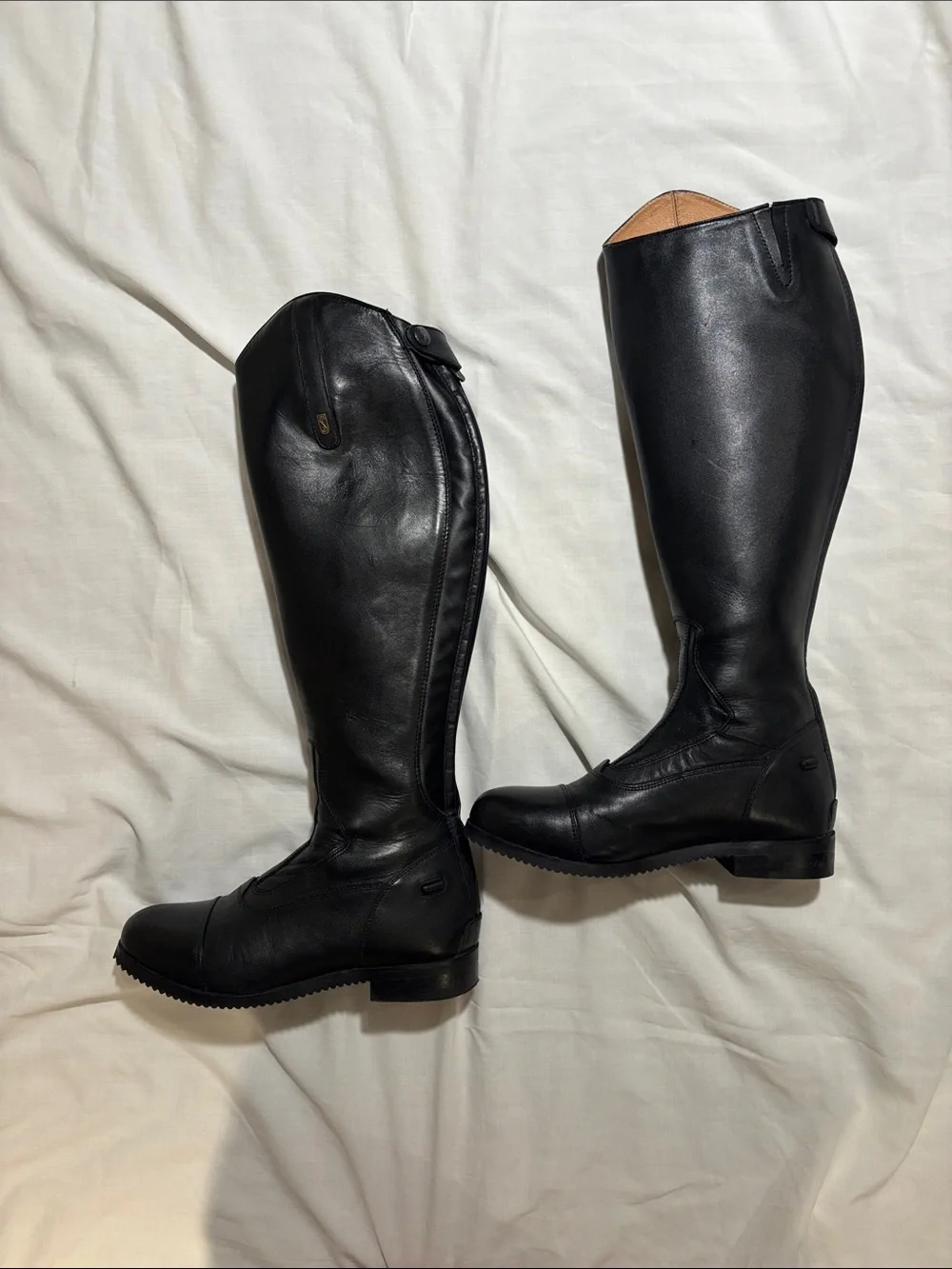 Tredstep Donatello Tall Black Leather Riding Boots with Side Zip